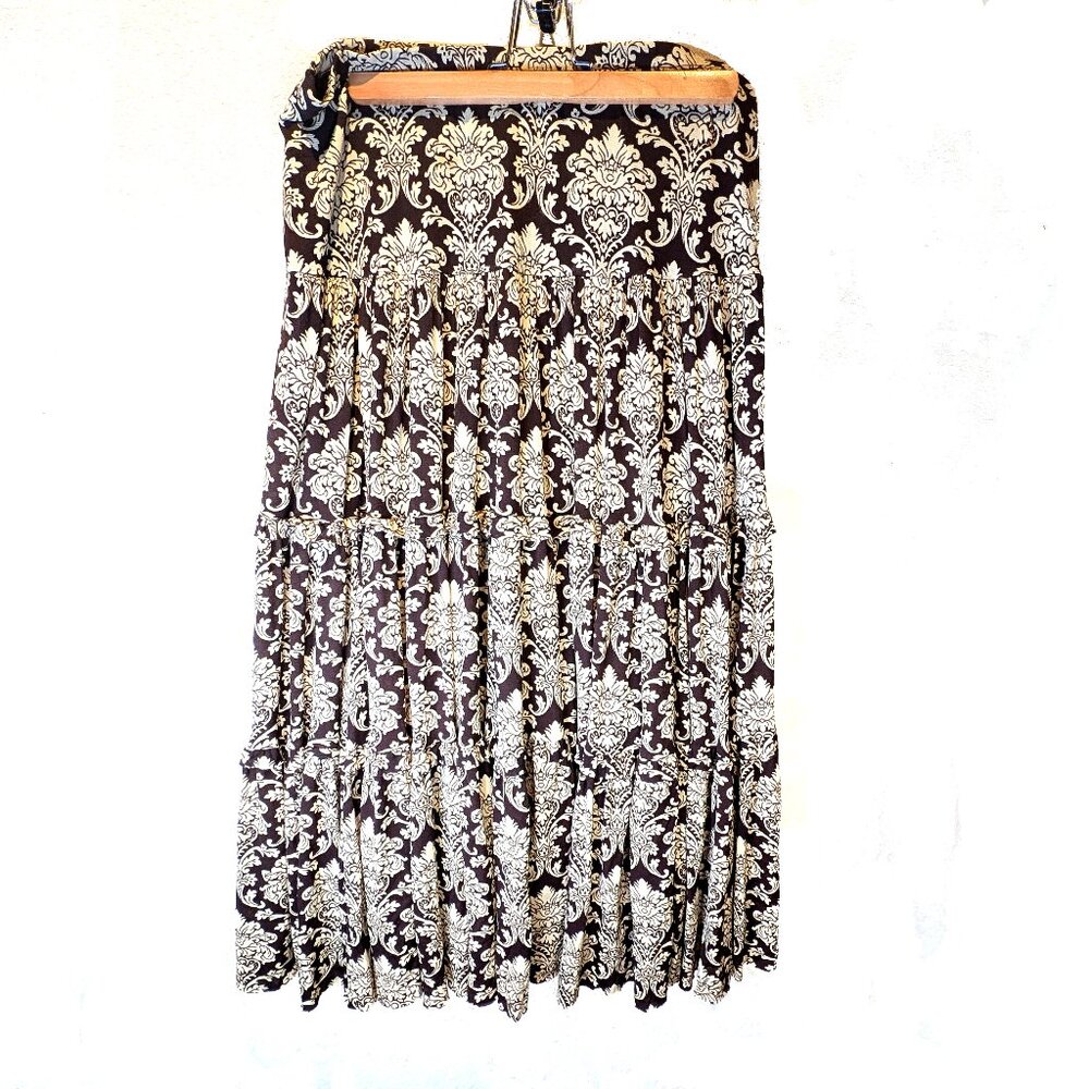 Brown/cream 3-tiered skirt INC International Concepts Size medium